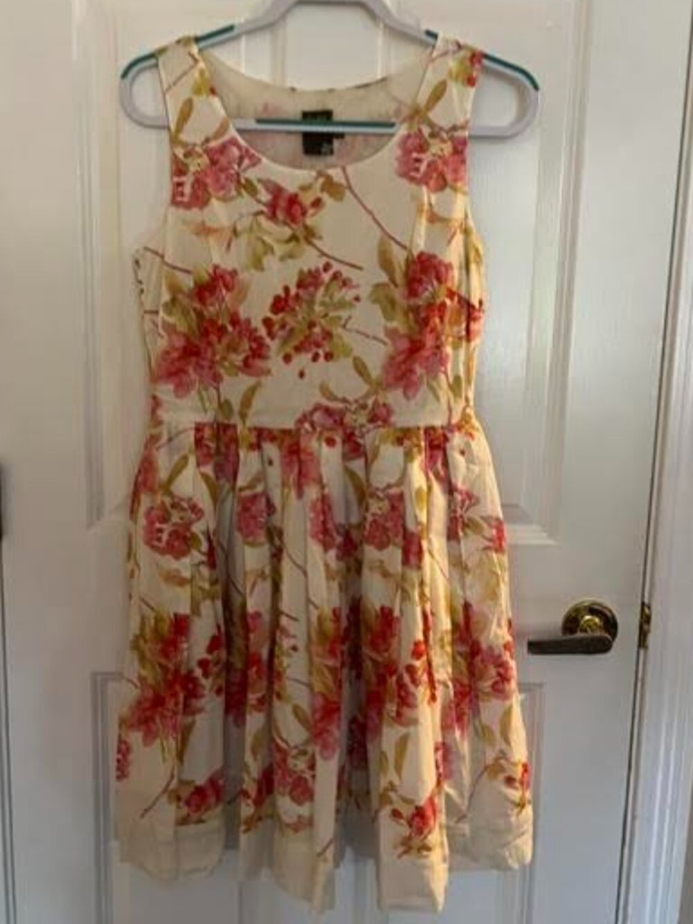 Cotton, summer floral dress, Taylor made, size 8